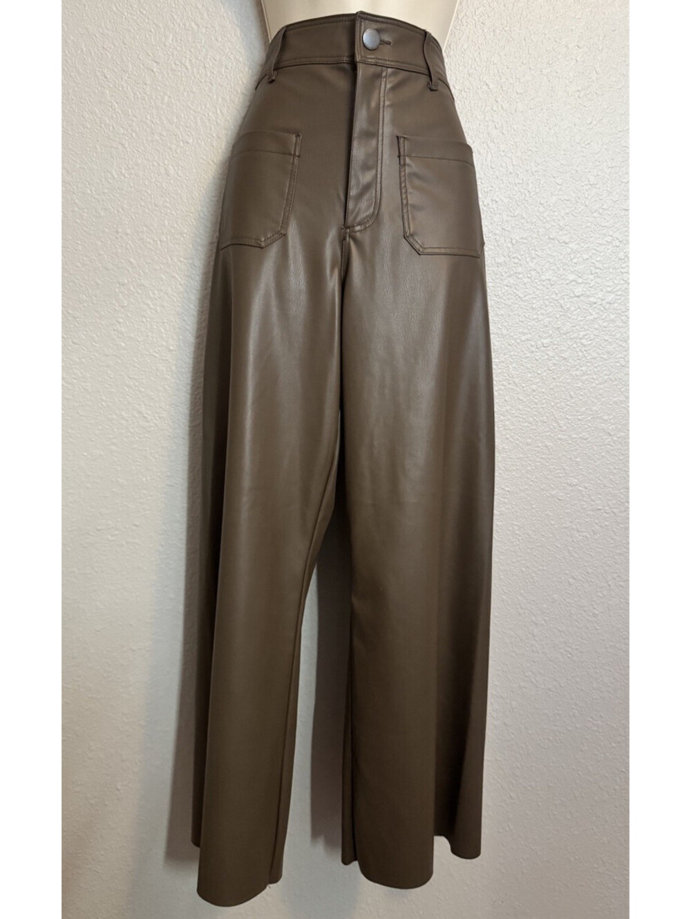 Zara Marine Straight Faux Leather Pants - Size 4